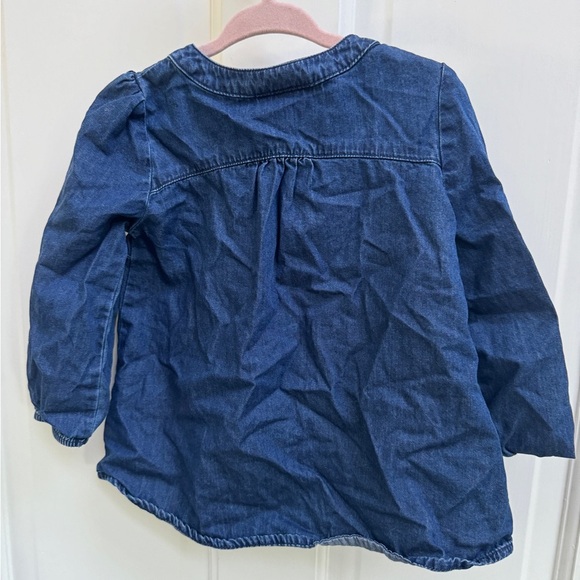 NWOT Cat & Jack 2T Girls Denim Long Sleeve Blouse Top - Picture 4 of 4